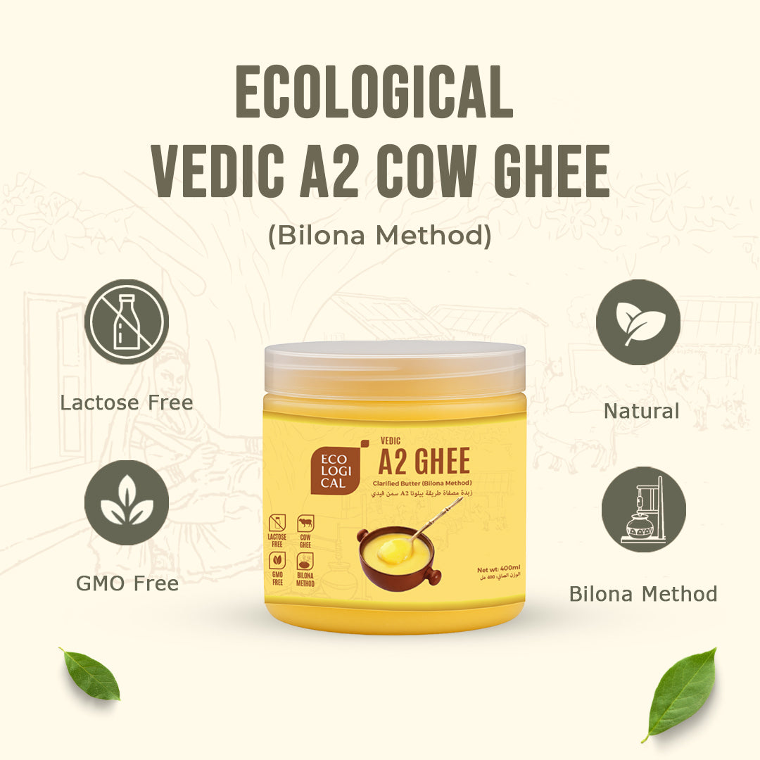 ECOLOGICAL A2 Bilona Cow Ghee, 400ml