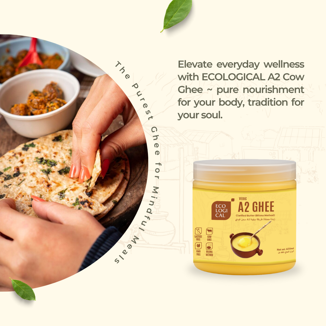 ECOLOGICAL A2 Bilona Cow Ghee, 400ml