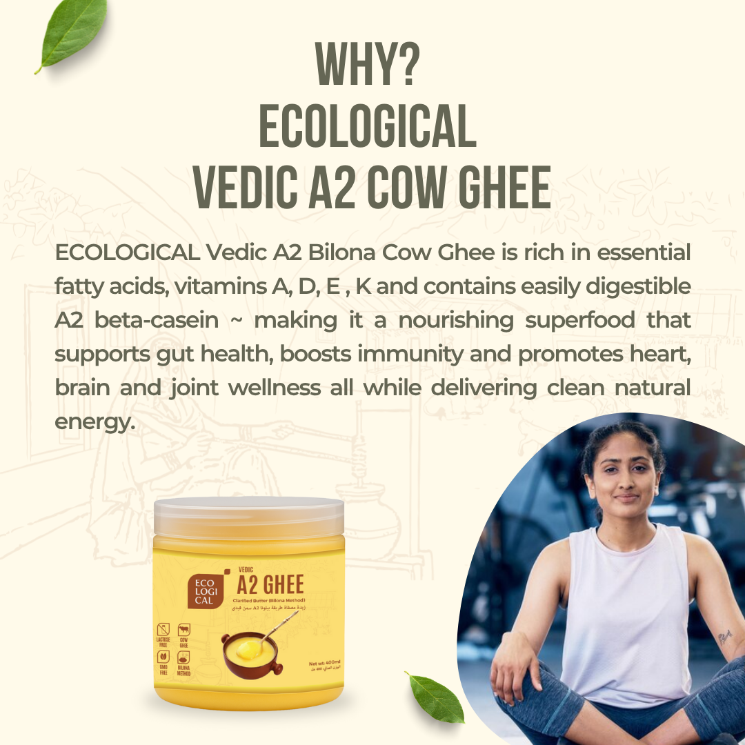 ECOLOGICAL A2 Bilona Cow Ghee, 400ml