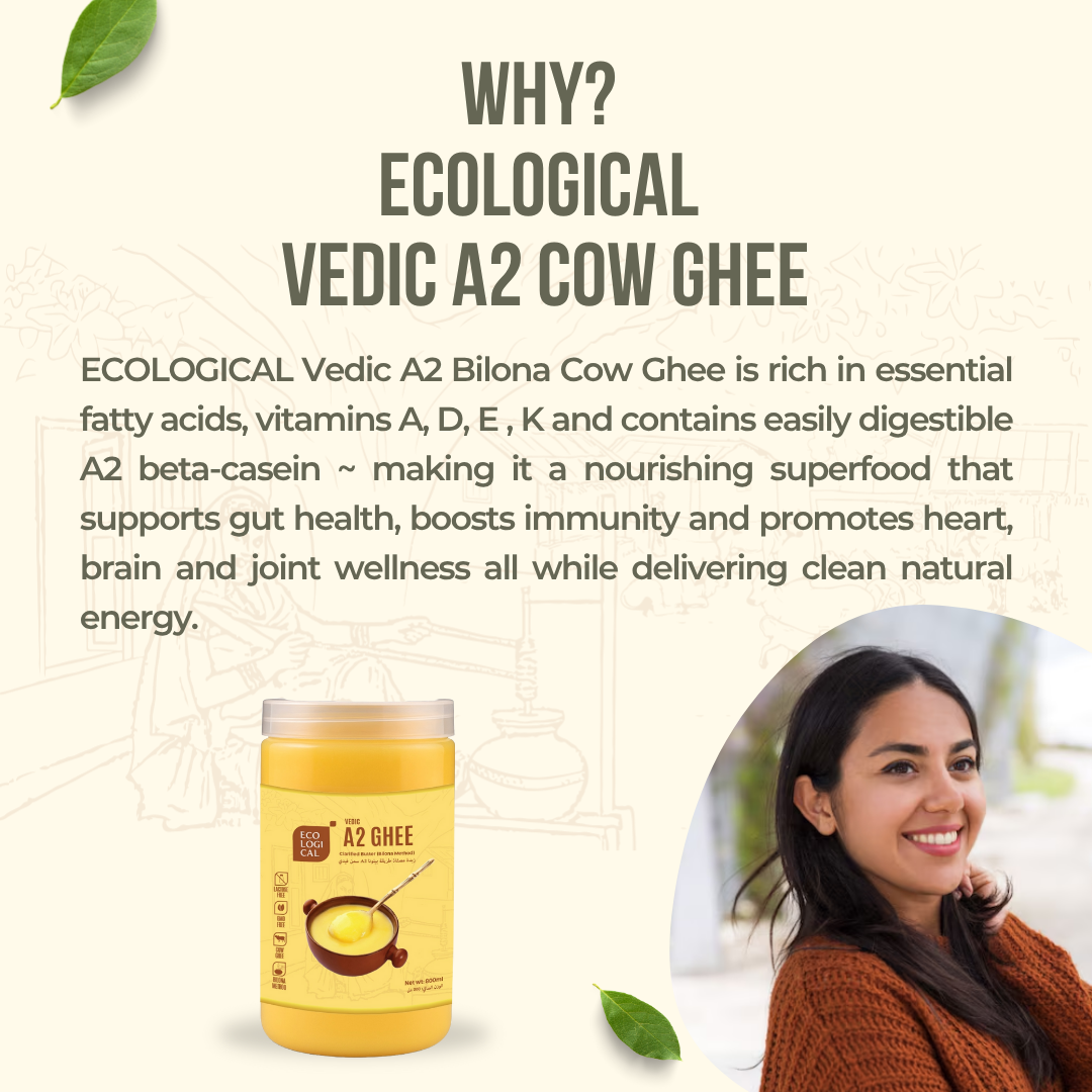 ECOLOGICAL A2 Bilona Cow Ghee, 800ml