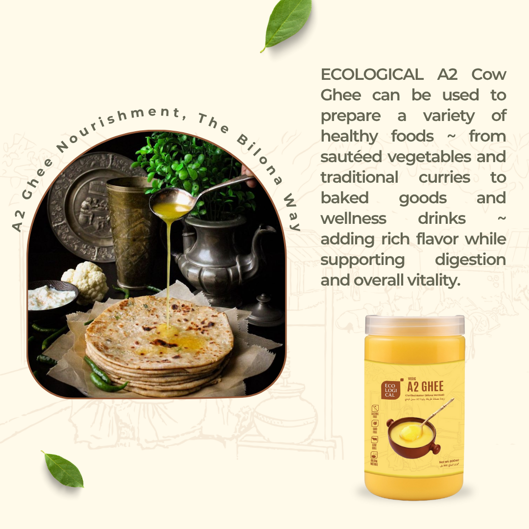 ECOLOGICAL A2 Bilona Cow Ghee, 800ml
