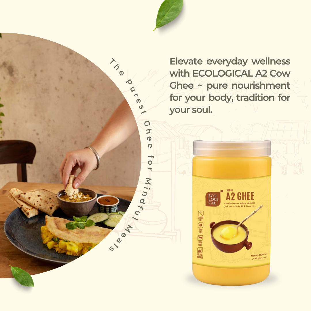 ECOLOGICAL A2 Bilona Cow Ghee, 800ml