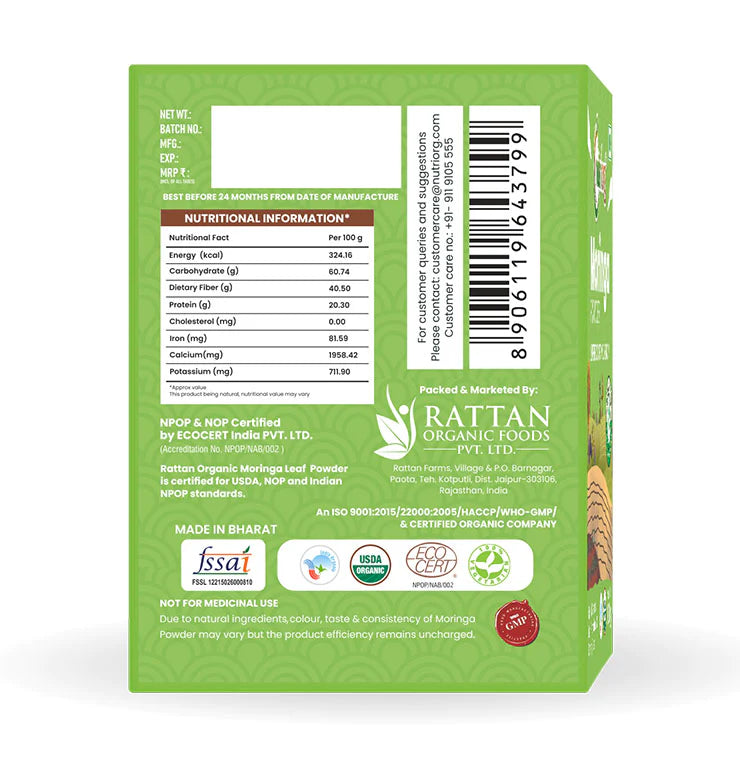 NUTRIORG Moringa Powder, 100gm