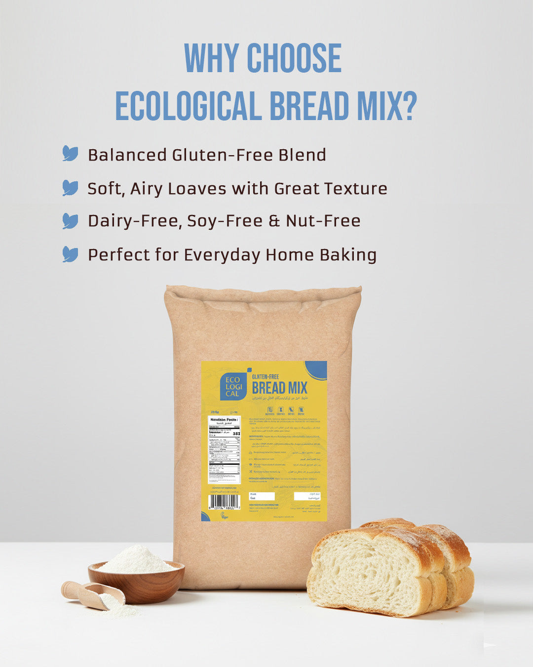ECOLOGICAL Gluten-Free Bread Mix, 20 Kg