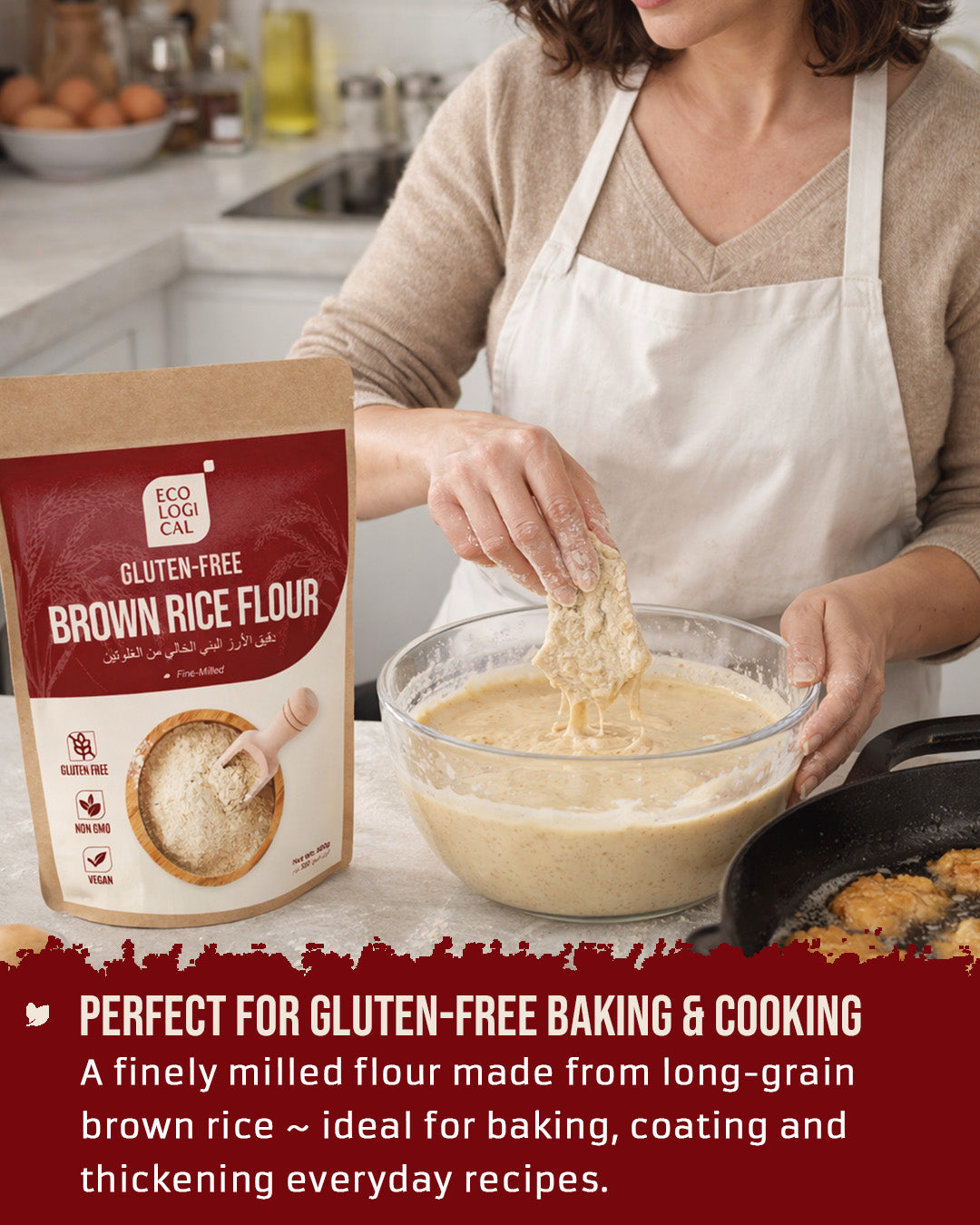 ECOLOGICAL Gluten-Free Brown Rice Flour, 500g