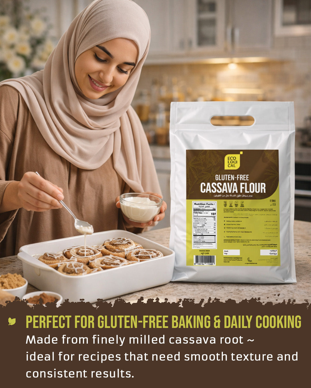 ECOLOGICAL Gluten-Free Cassava Flour, 2.5 Kg