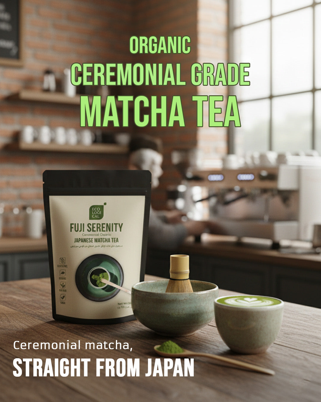 Ecological Fuji Serenity Ceremonial Organic Matcha Tea Powder, 150g