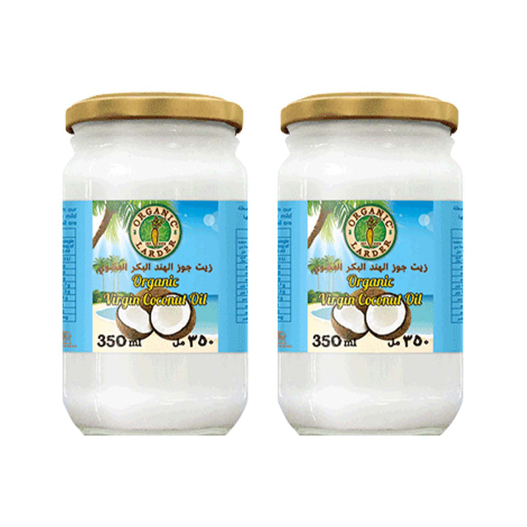 Organic Larder Extra Virgin Coconut Oil 350ml, Gluten Free, PACK OF 2