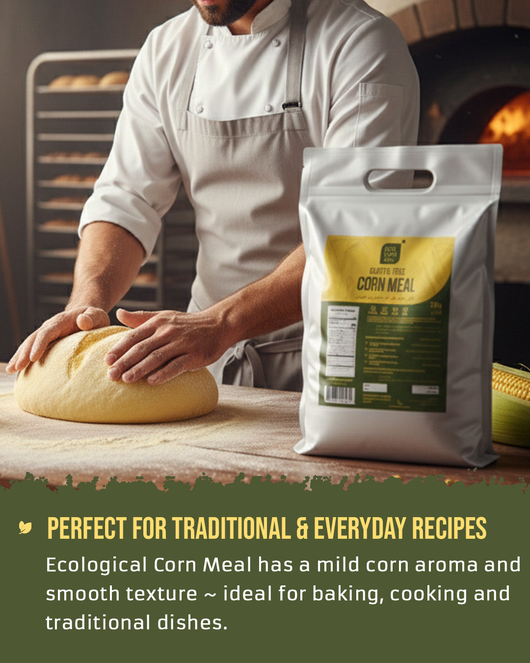 ECOLOGICAL Gluten-Free Corn Meal, 2.5 Kg
