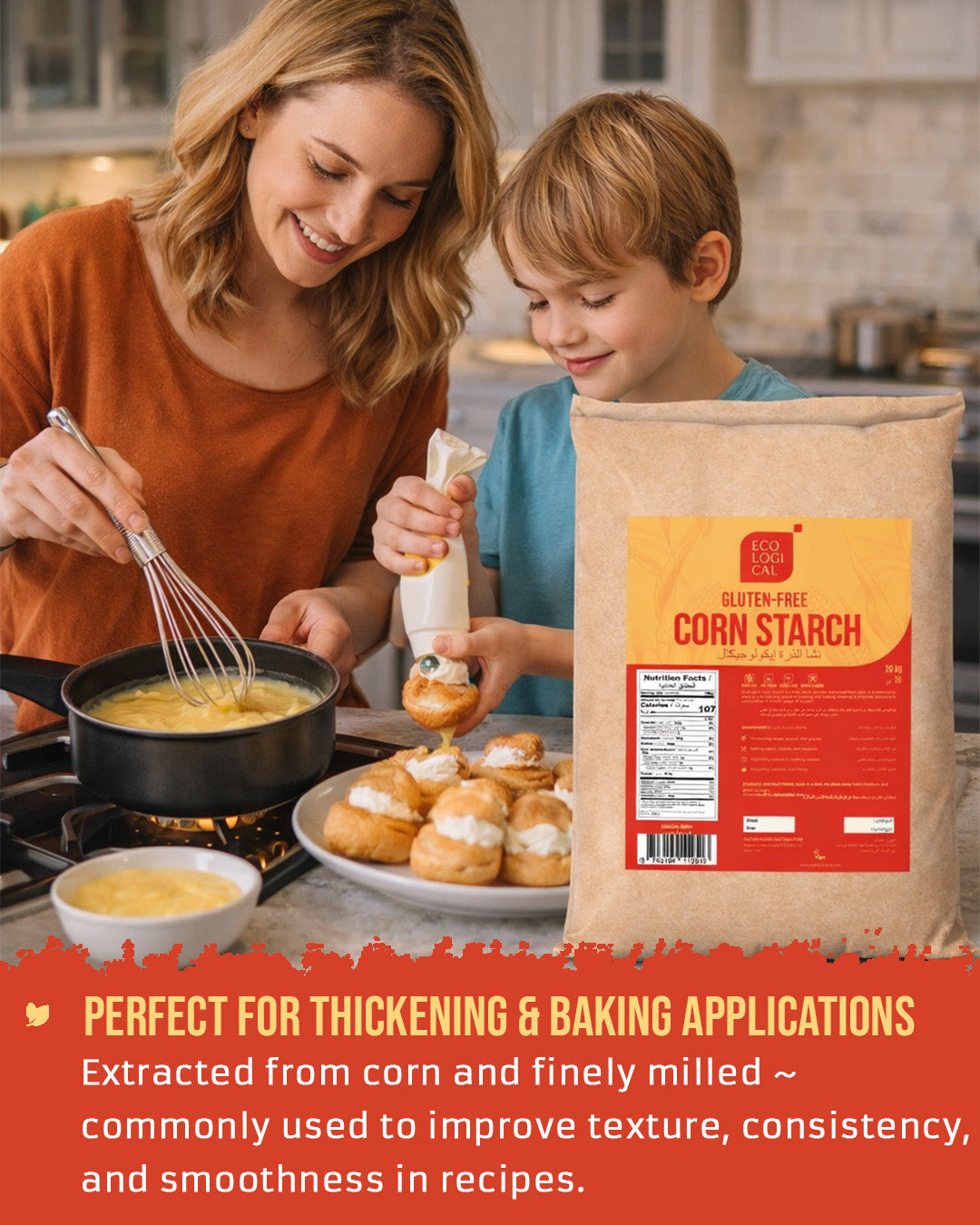 ECOLOGICAL Gluten-Free Corn Starch, 20 Kg