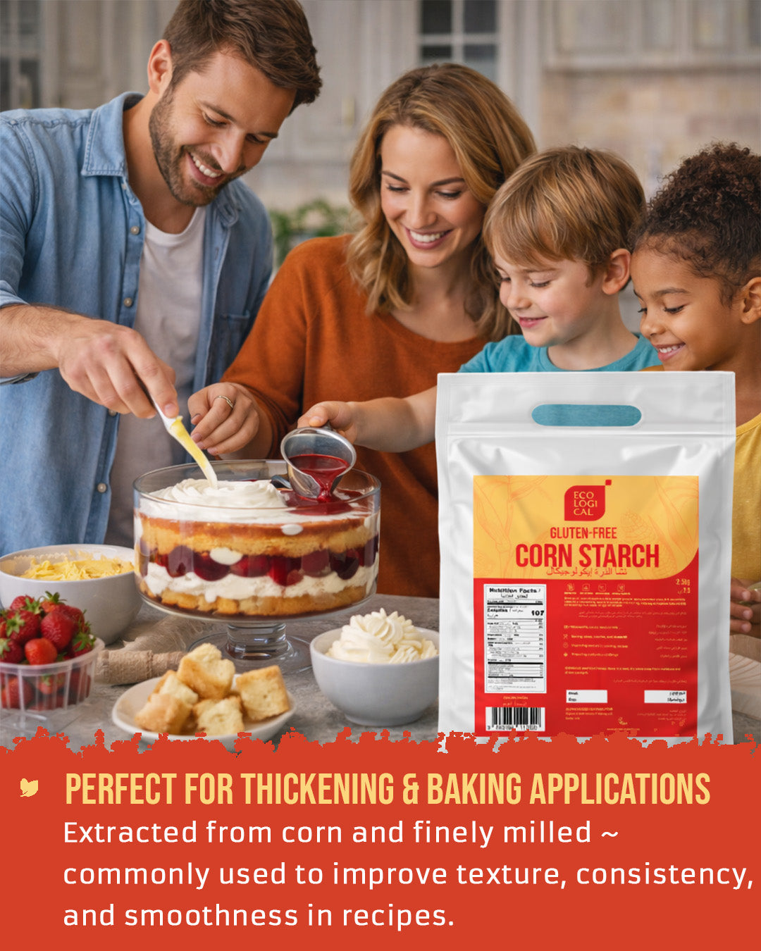 ECOLOGICAL Gluten-Free Corn Starch, 2.5 Kg