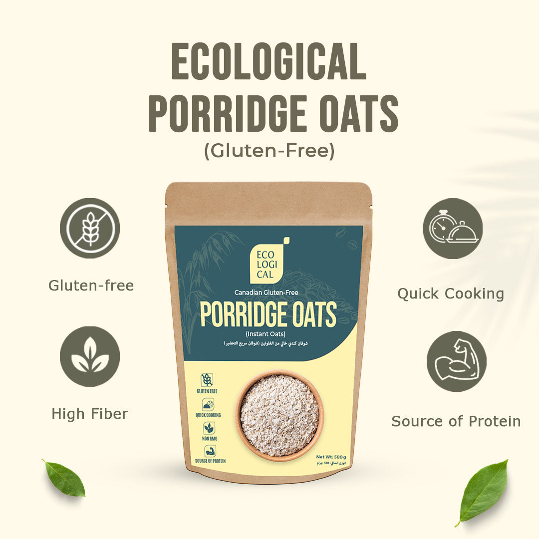 ECOLOGICAL Instant Porridge Oats - Gluten -Free, Canadian, 500g