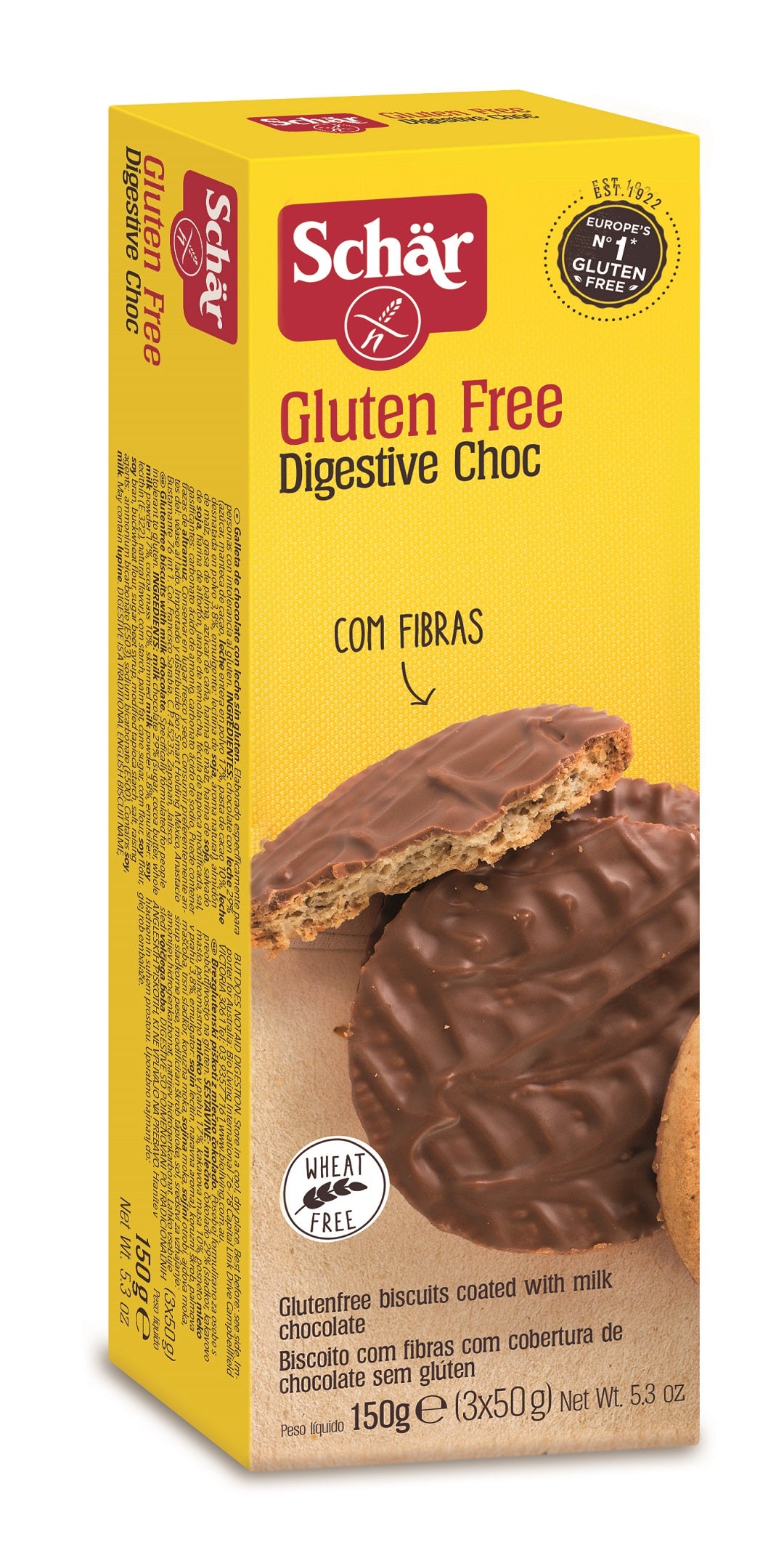SCHÄR Digestive Choc Biscuits, 150g - Gluten Free