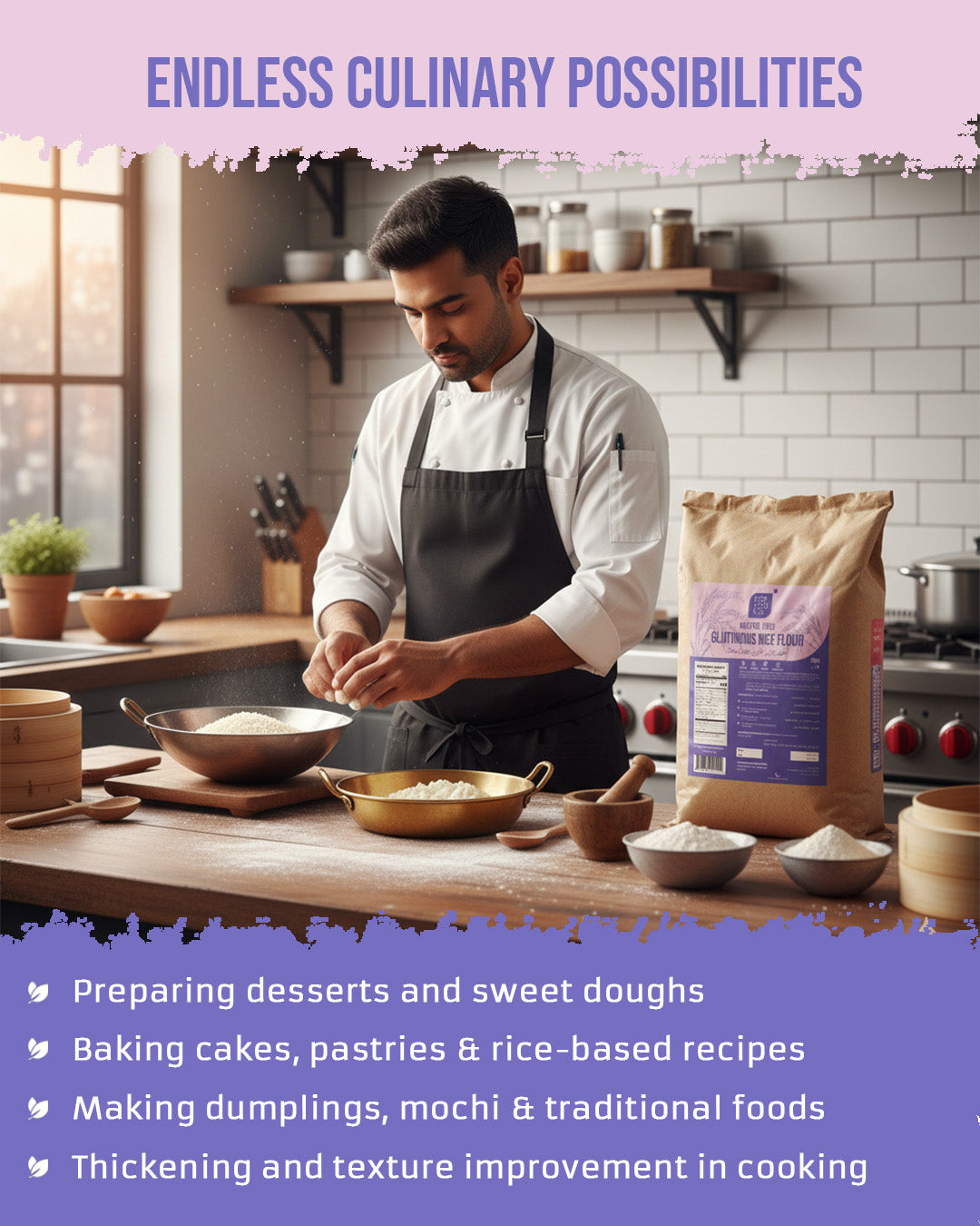 ECOLOGICAL Gluten-Free Glutinous Rice Flour, 20 Kg