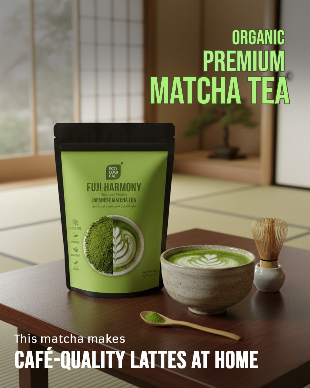 Ecological Fuji Harmony Signature Organic Matcha Tea Powder, 150g