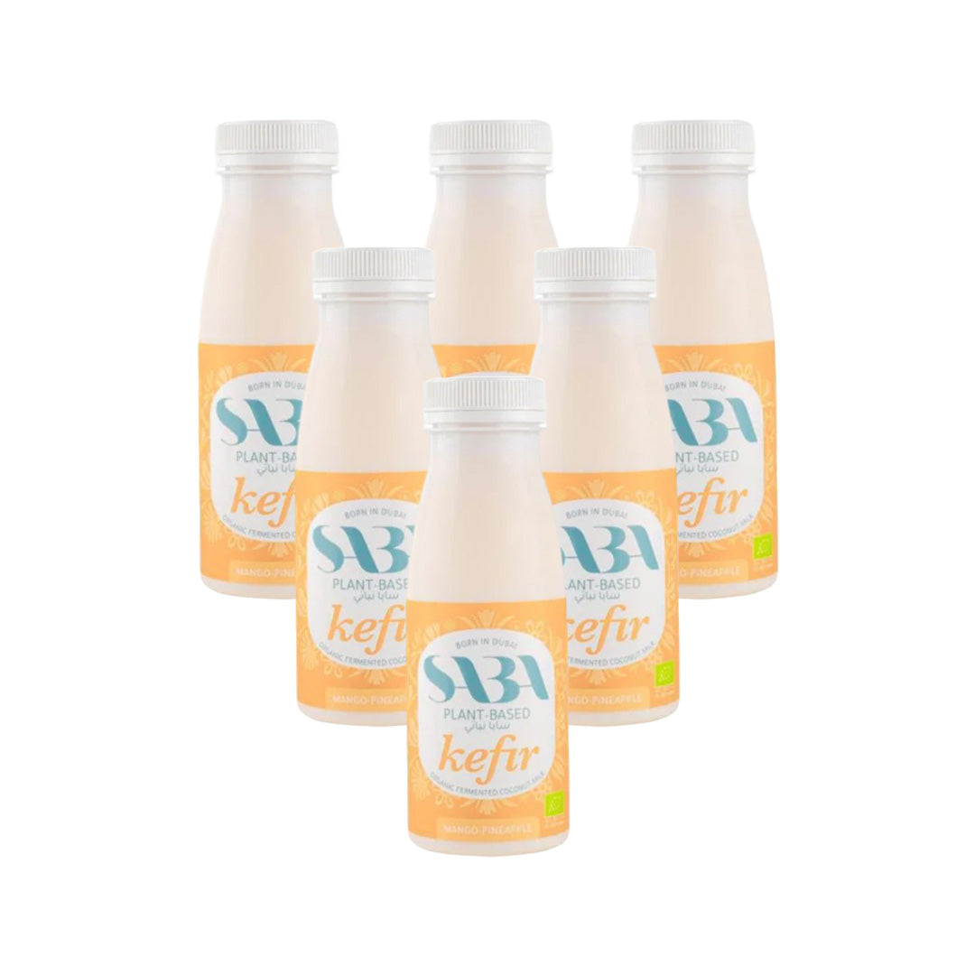 SABA Coconut Kefir Milk Mango & Pineapple, 250ml - Organic, Vegan, Pack of 6