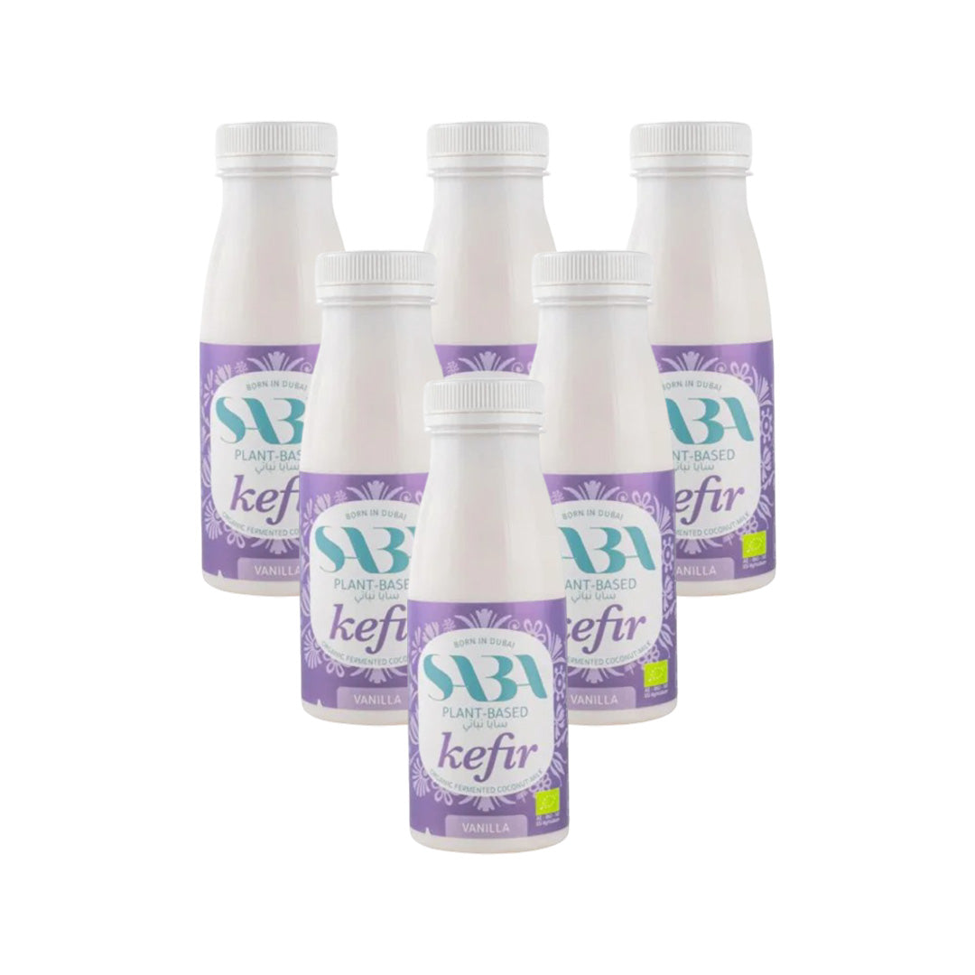 SABA Coconut Kefir Milk Vanilla, 250ml - Organic, Vegan, Pack of 6