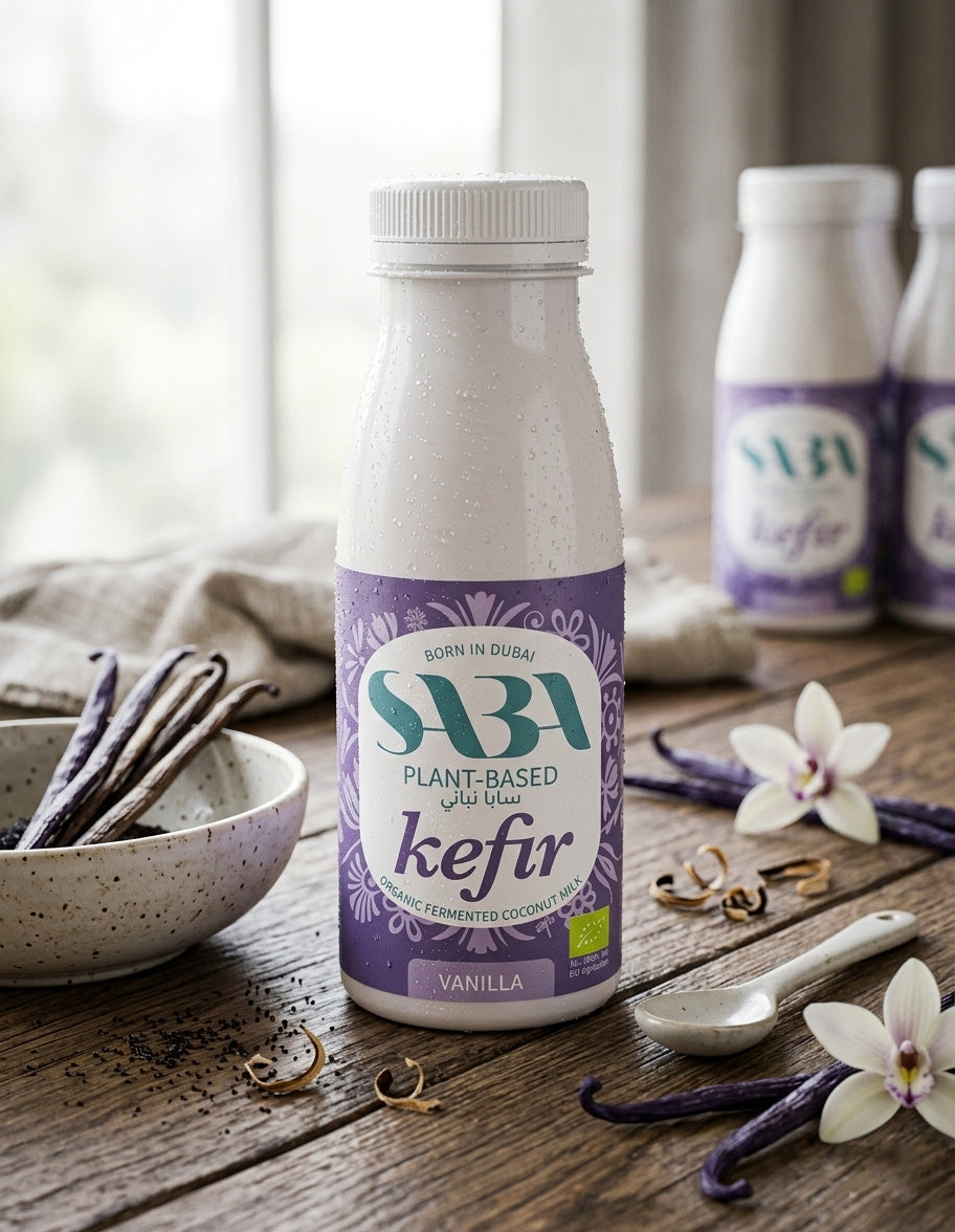 SABA Coconut Kefir Milk Vanilla, 250ml - Organic, Vegan, Pack of 6