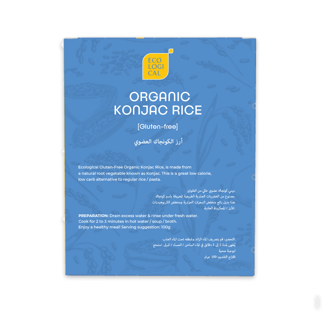 ECOLOGICAL Organic Konjac Rice 1kg(Drained) Gluten Free - Pack of 6