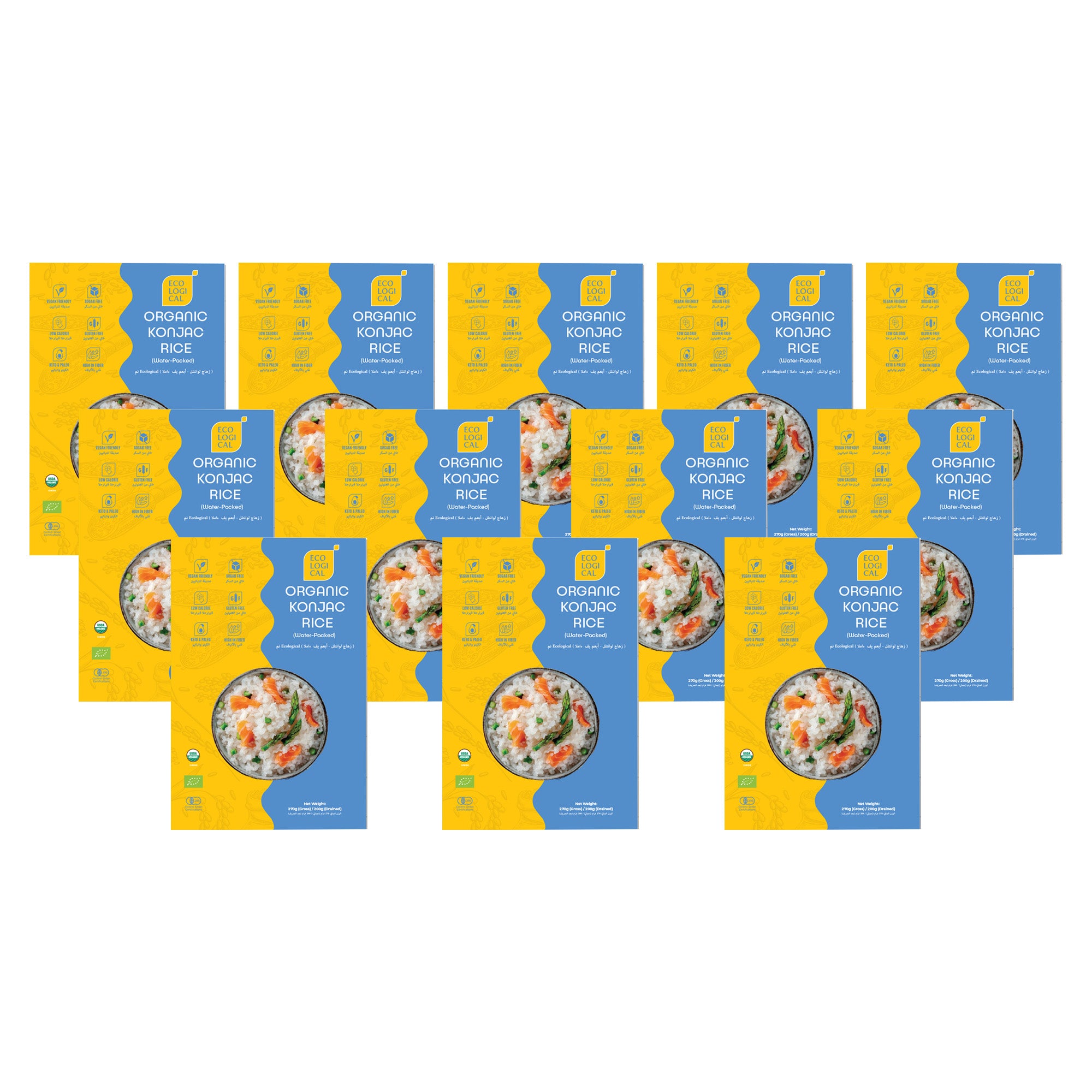 ECOLOGICAL Organic Konjac Rice, 200g - Pack of 12