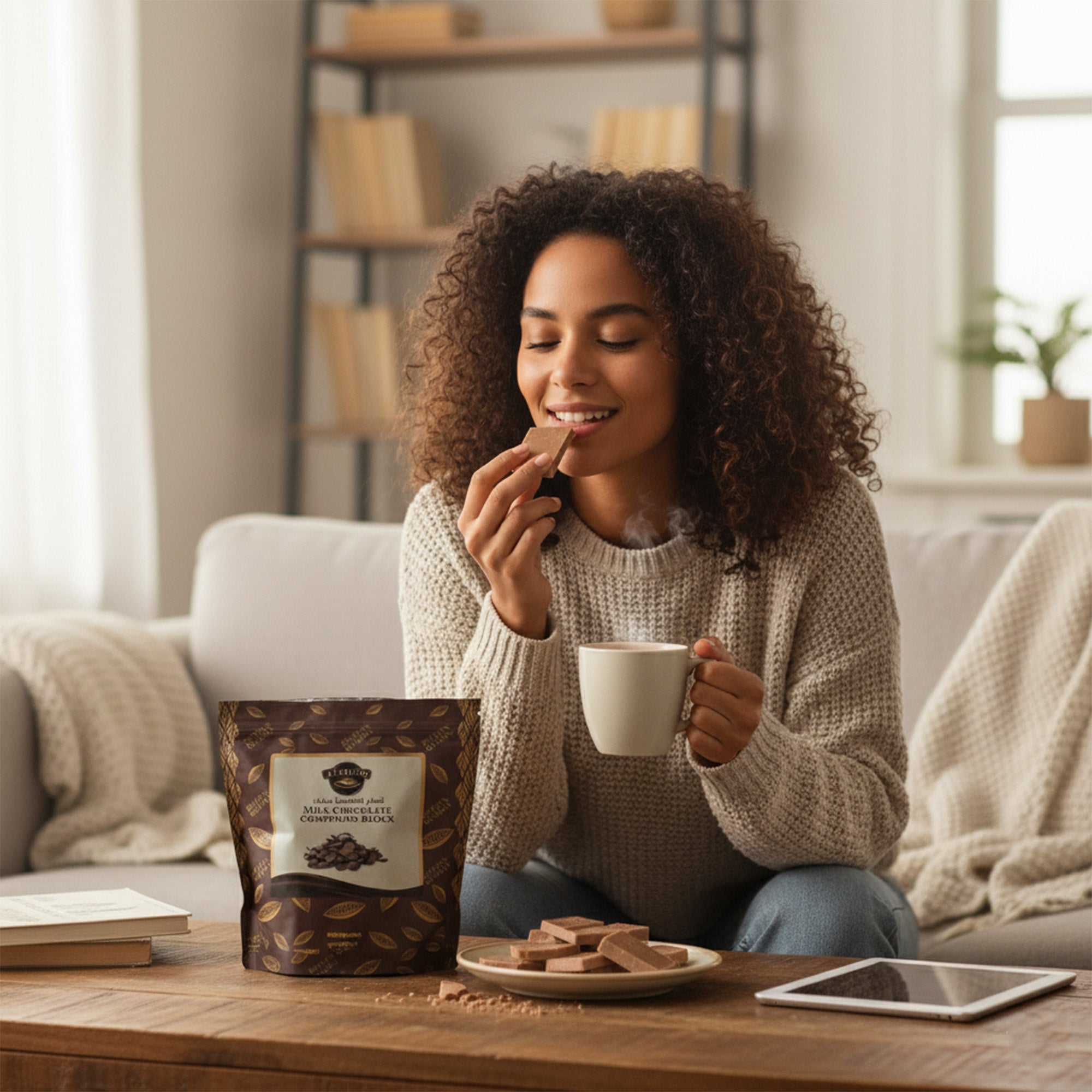 BAKING ESSENTIALS ALFREDO Dark Chocolate Compound Block, 2.5 kg