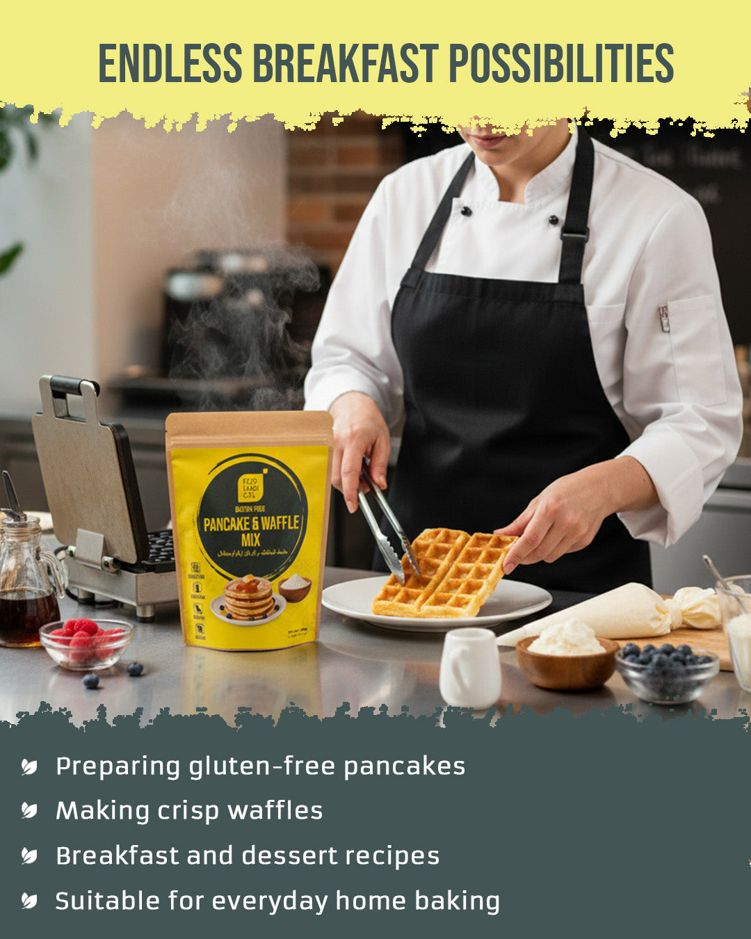 ECOLOGICAL Gluten-Free Pancake & Waffle Mix, 250g