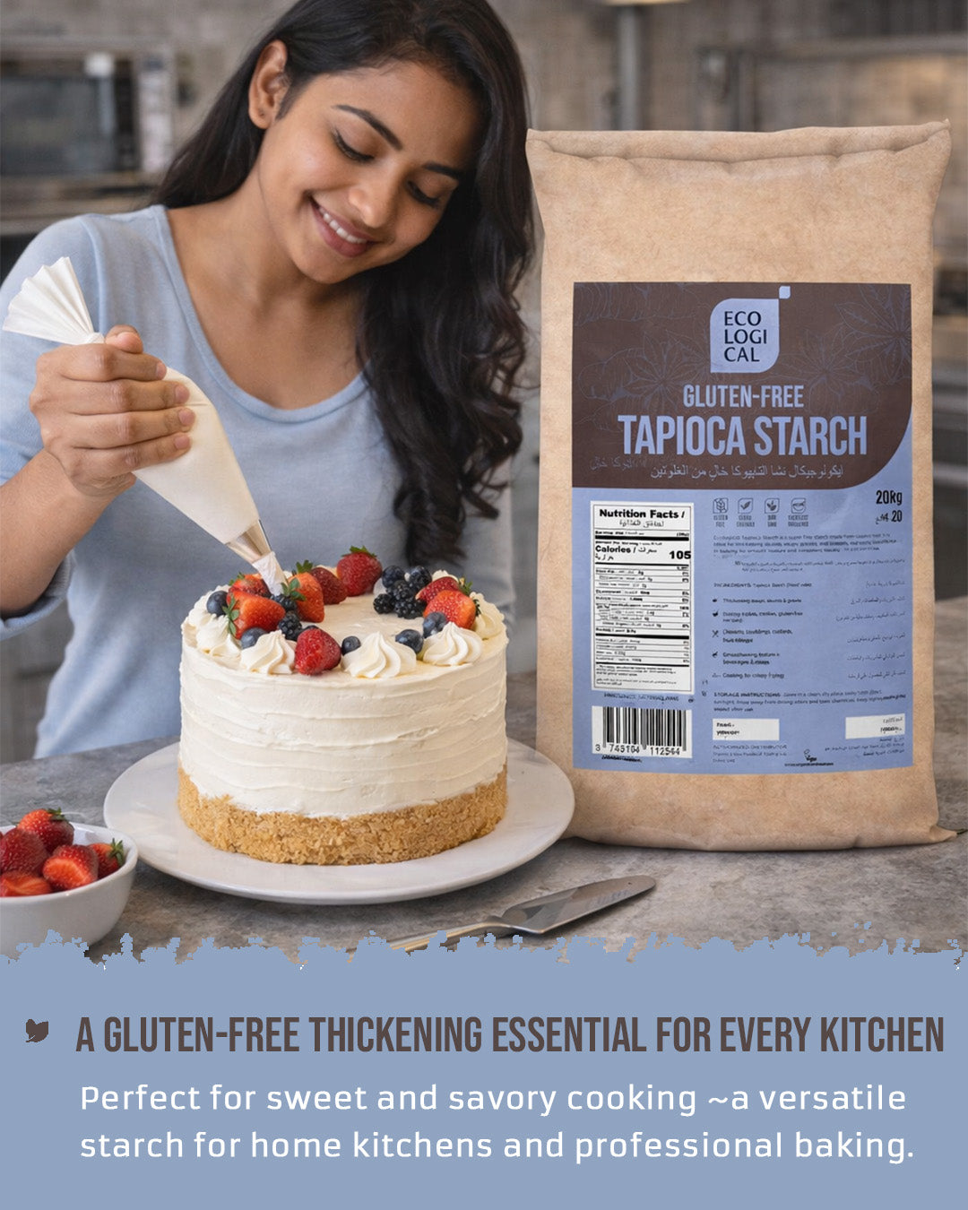 ECOLOGICAL Gluten-Free Tapioca Starch, 20 Kg