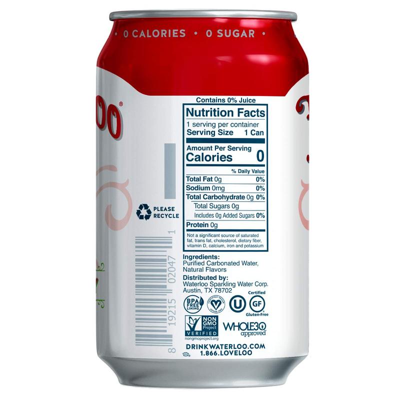 WATERLOO Strawberry Sparkling Water, 355ml