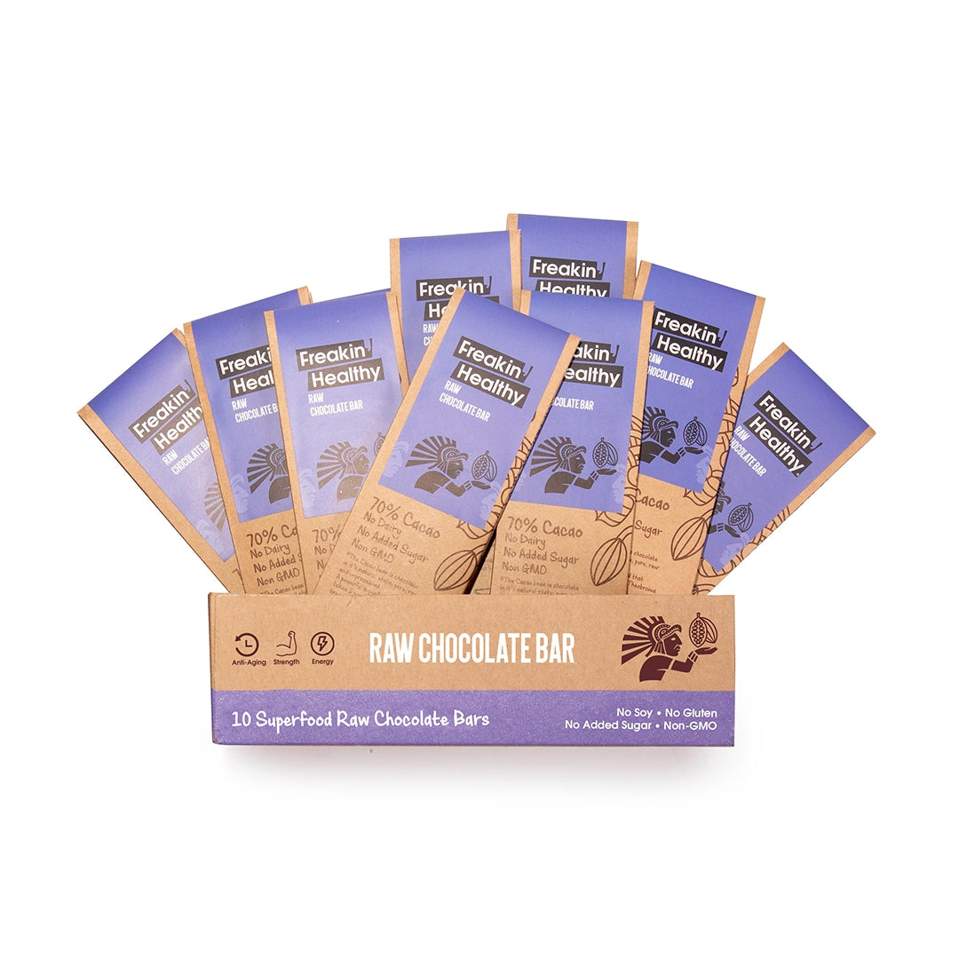 FREAKIN' HEALTHY Raw Chocolate Bars Dispenser, 400g - Pack Of 10