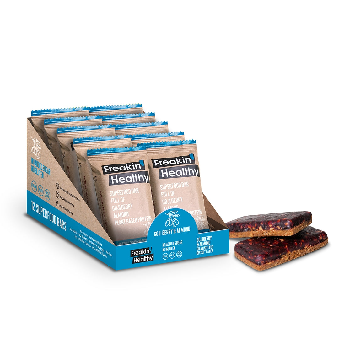 FREAKIN' HEALTHY Goji Berry And Almond Superfood Bars Dispenser, 480g - Pack of 12