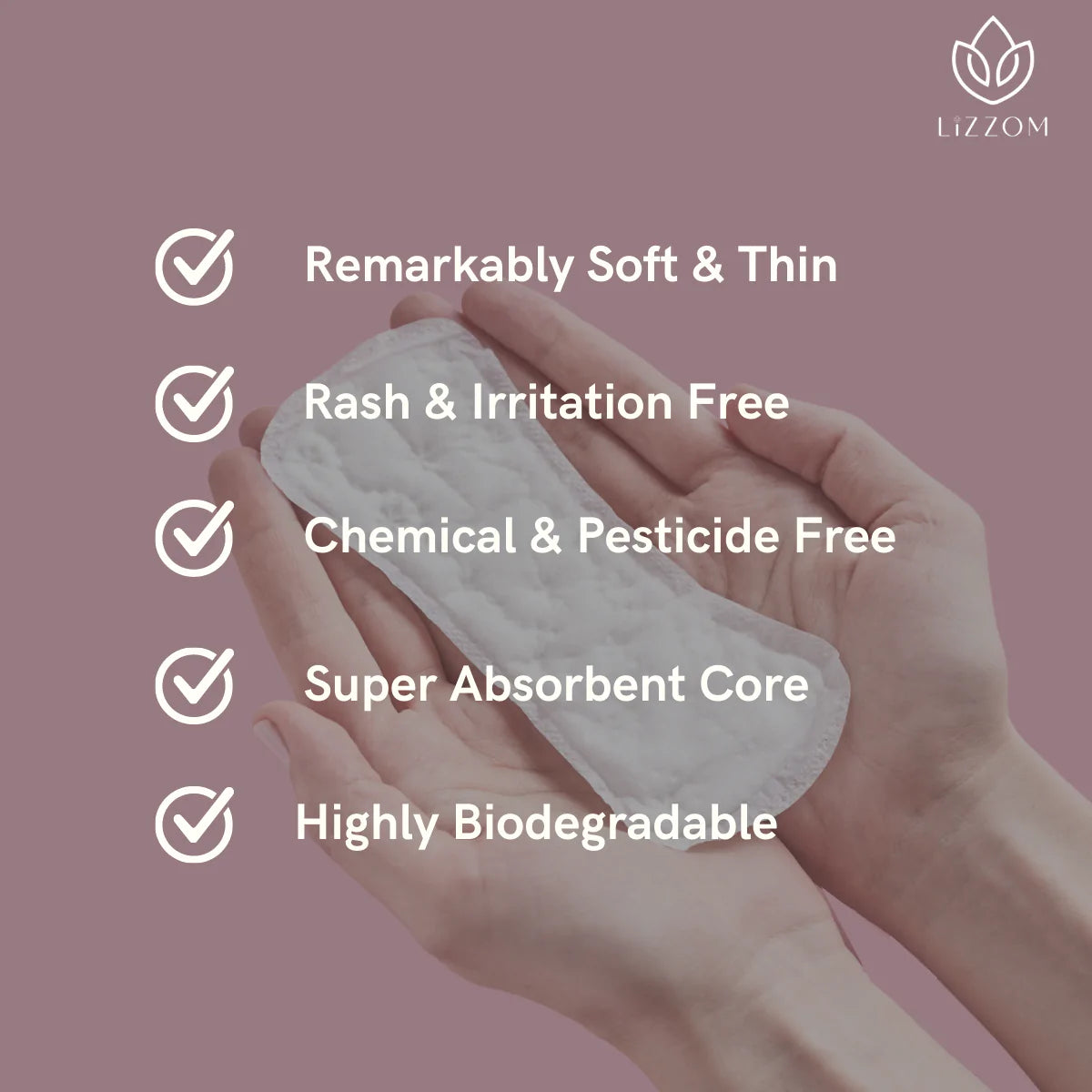 LiZZOM Thick Night Large Pads With Wings (30 pc) - Pack Of 3