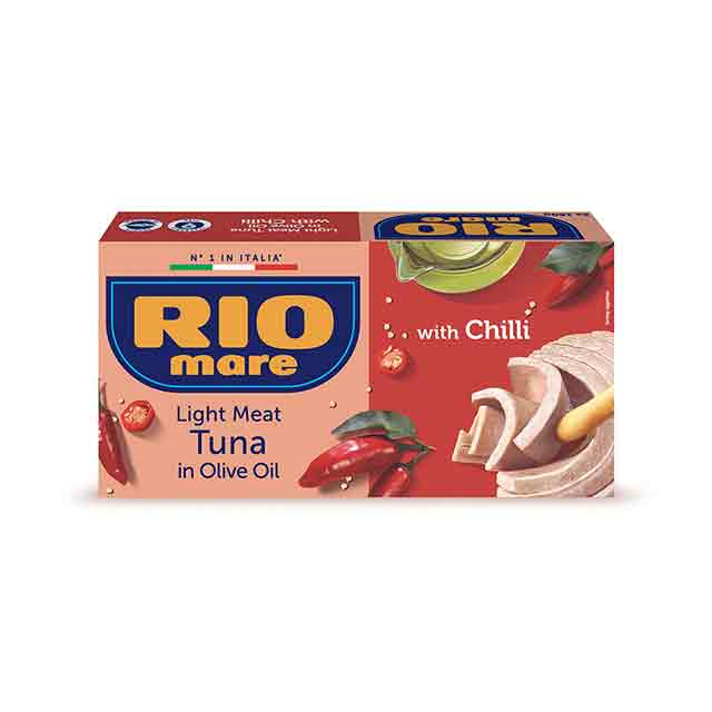RIO MARE Light Meat Tuna in Olive Oil with Chili, 160g - Pack of 2