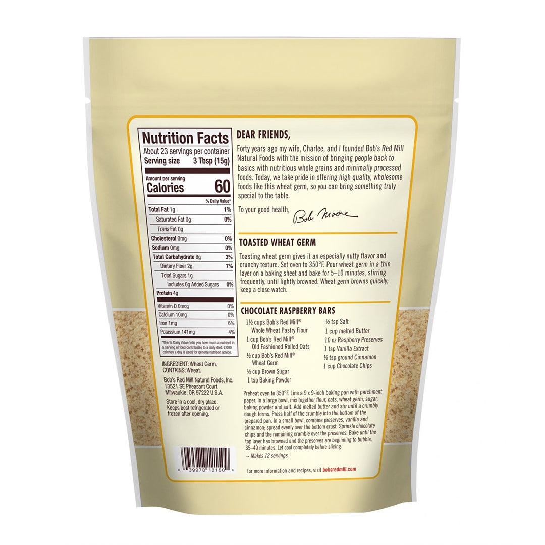 BOB'S RED MILL Natural Wheat Germ, 340g, Vegan, Non-GMO