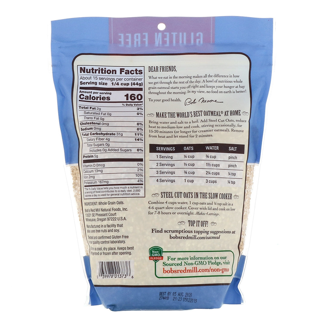 BOB'S RED MILL Gluten Free Steel Cut Oats, 680g