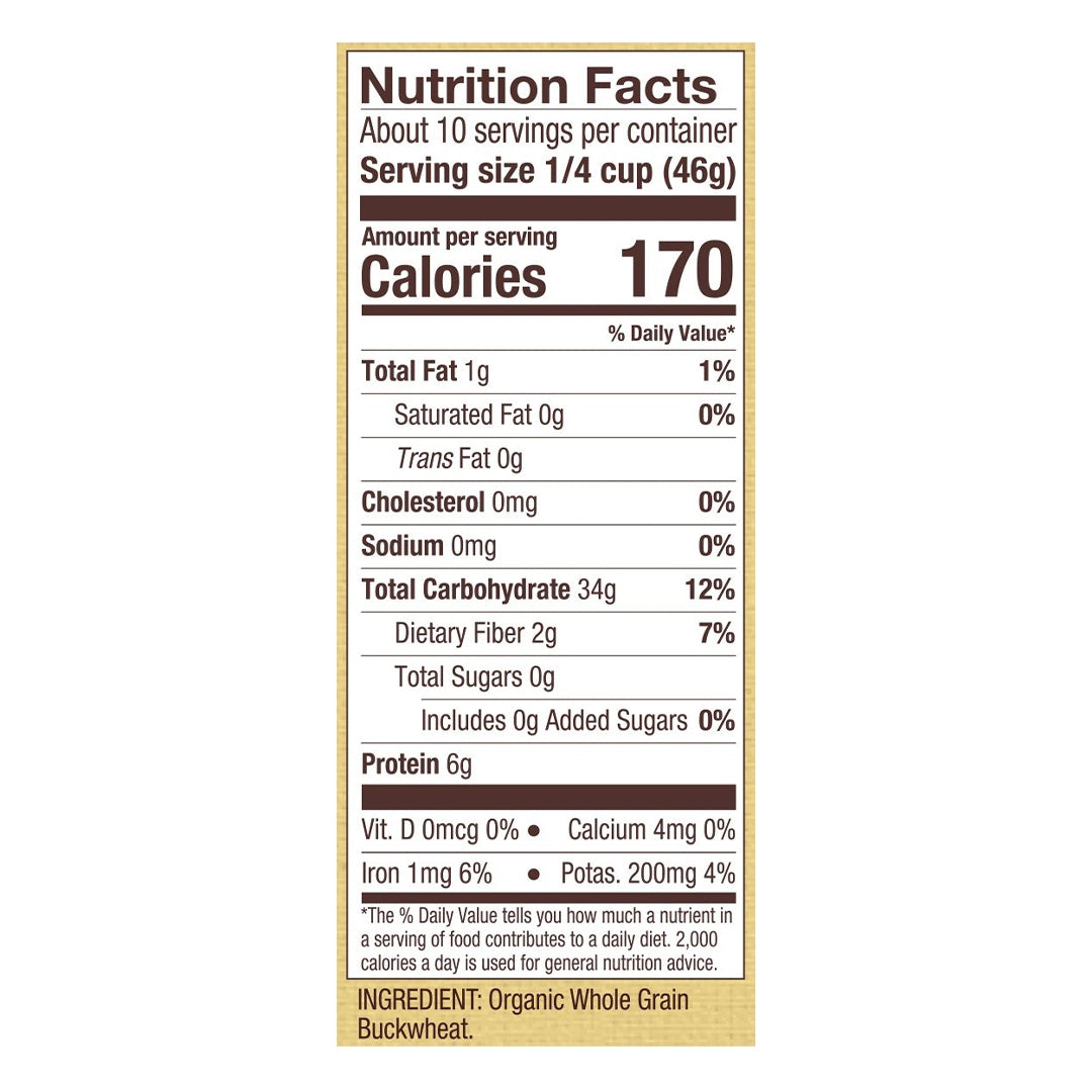 BOB' RED MILL Organic Buckwheat Groats, 454g