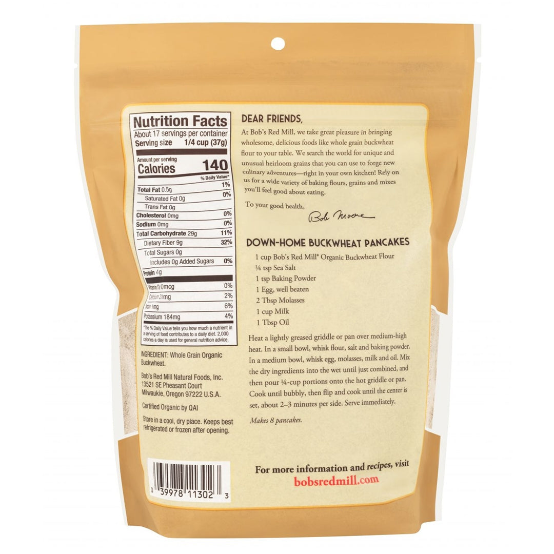 BOB'S RED MILL Organic Buckwheat Flour, 624g