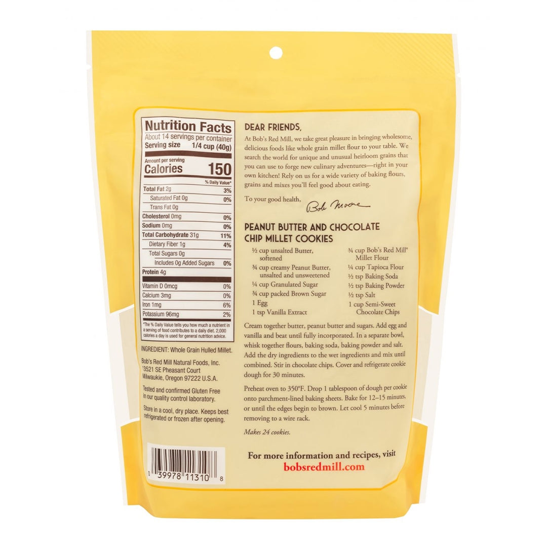 BOB'S RED MILL Millet Flour, 567g, Gluten Free