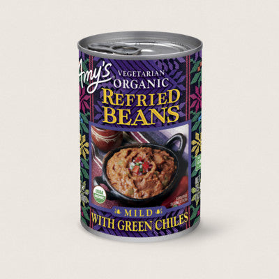 AMY'S Refried Beans With Green Chiles, 437gm