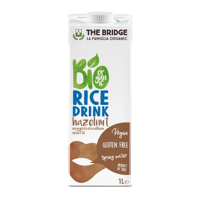 THE BRIDGE Rice Hazelnut Milk, 1L - Organic, Vegan, Gluten Free
