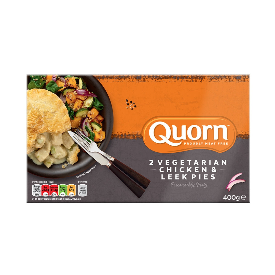 QUORN Meat Free Vegetarian Chicken & Leek Pies, 400g - Pack of 2