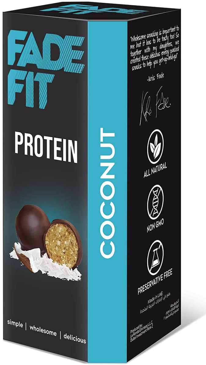 FADE FIT Coconut Protein Balls, 30g - Keto friendly, Non GMO, Natural