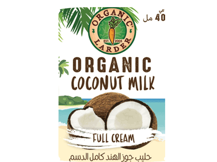 ORGANIC LARDER Coconut Milk, Full Cream, 400ml - Organic, Vegan, Natural