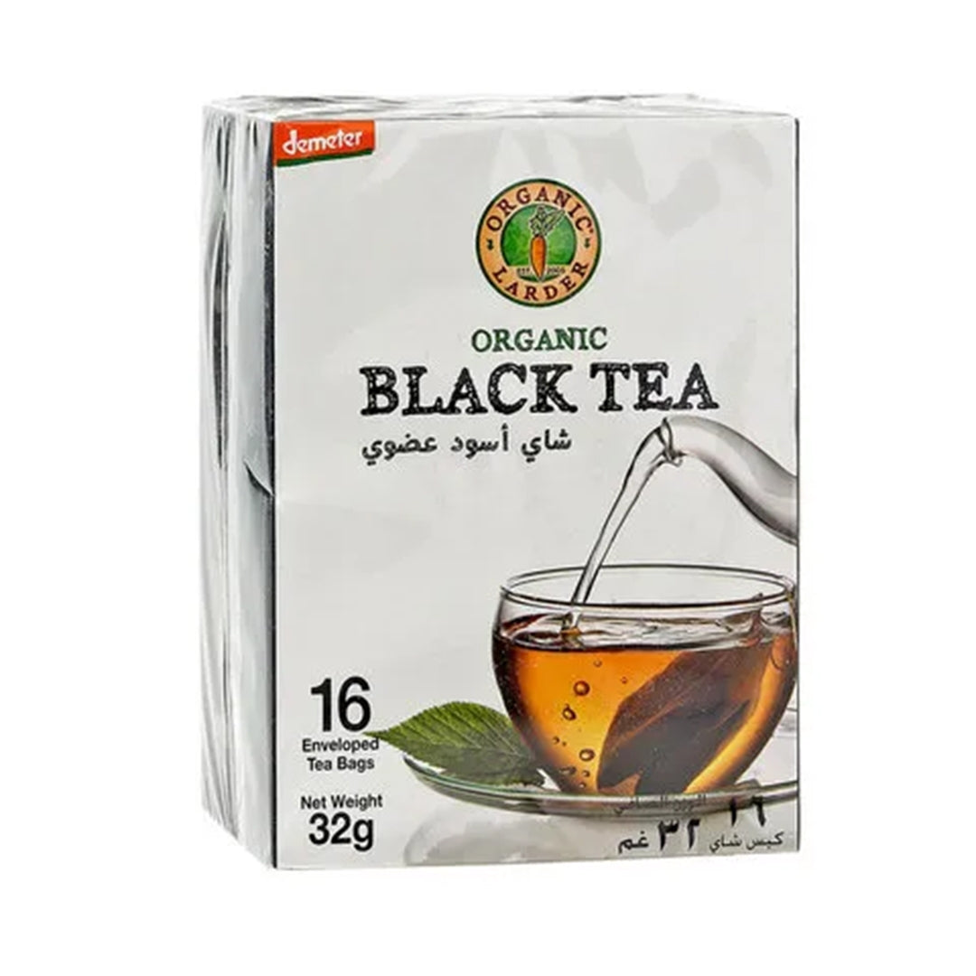 ORGANIC LARDER Organic Black Tea, 16 Bags/32g - Organic, Vegan, Natural