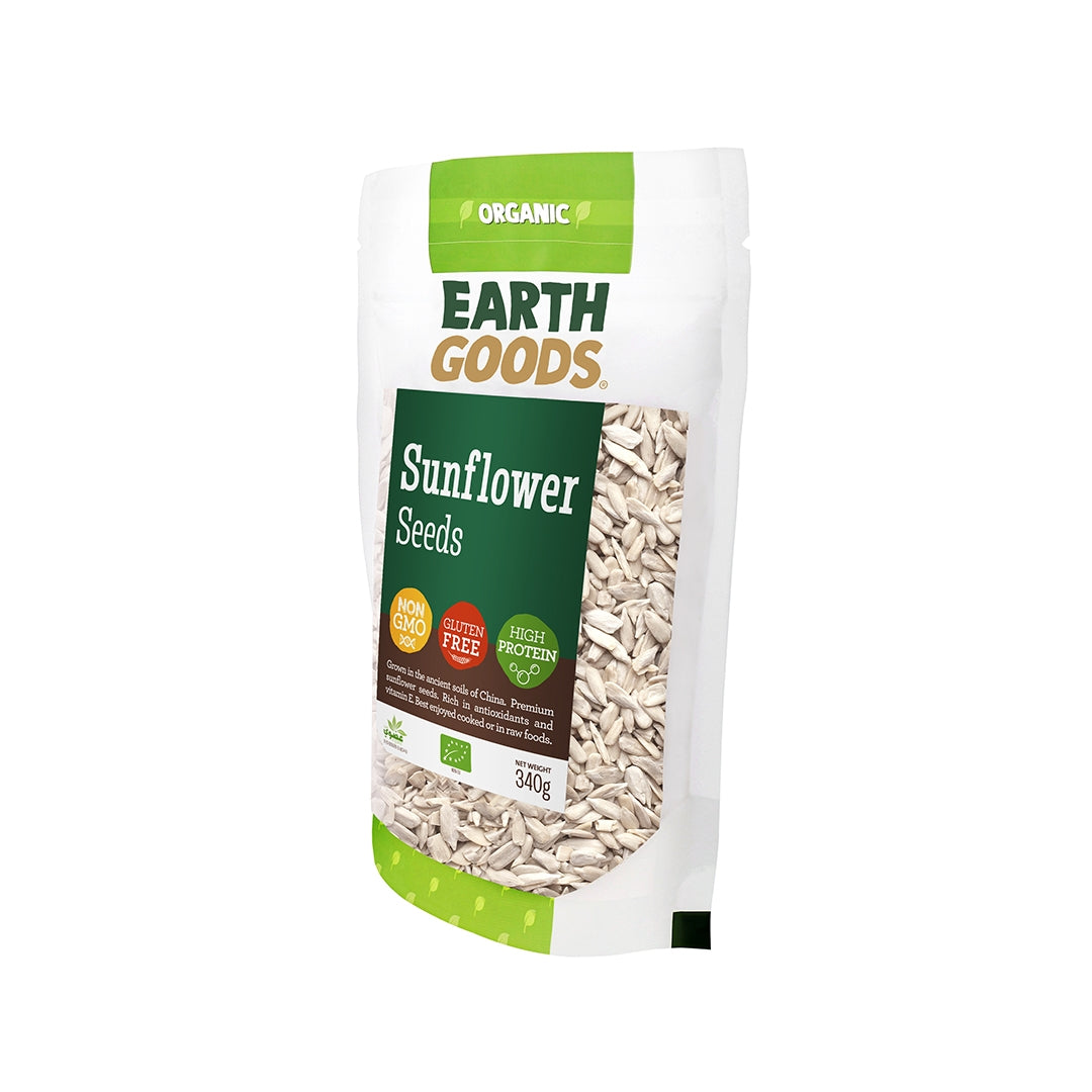 EARTH GOODS Organic Sunflower Seeds, 340g - Organic, Vegan, Gluten Free, Non GMO