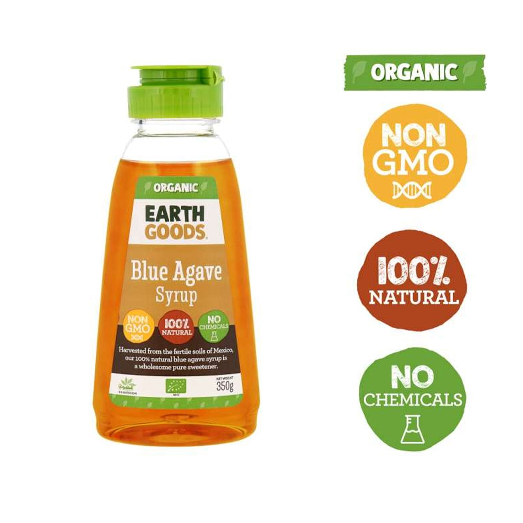 EARTH GOODS Organic Blue Agave Syrup, 350g - Organic, Vegan, Gluten Free, Non GMO