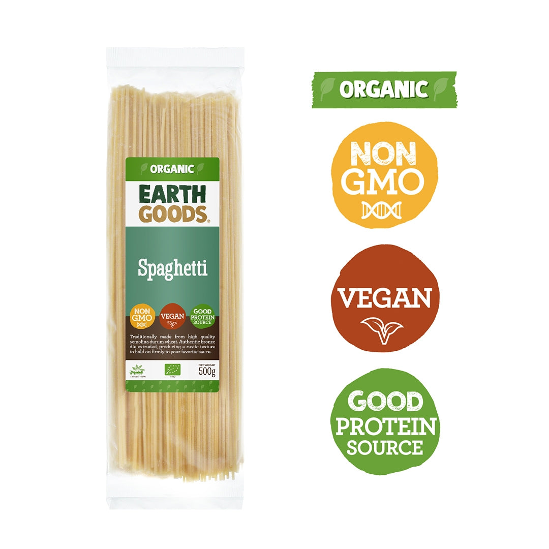 EARTH GOODS Organic Spaghetti, 500g, Organic, Vegan, Non GMO