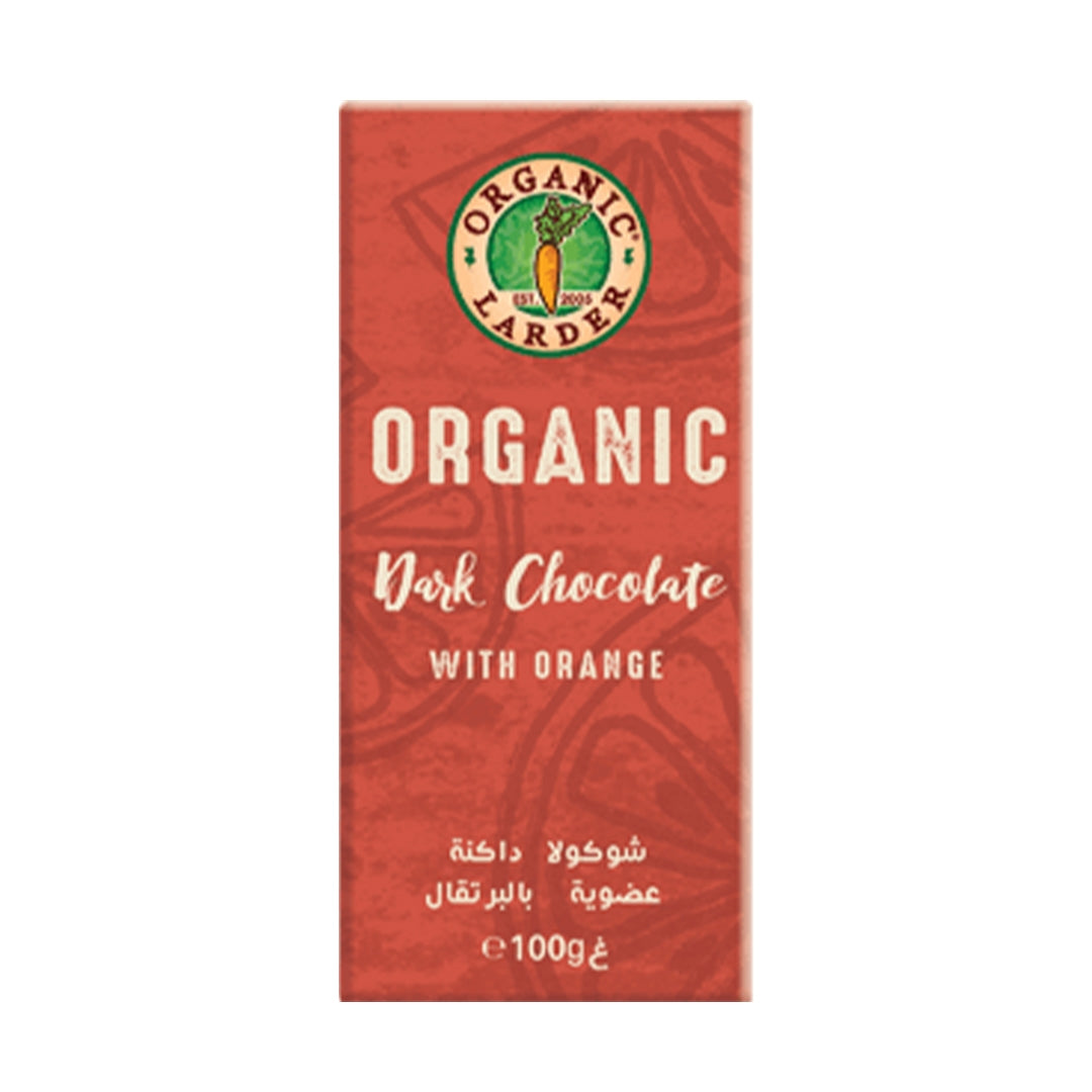 ORGANIC LARDER Dark Chocolate With Orange, 100g - Organic, Natural