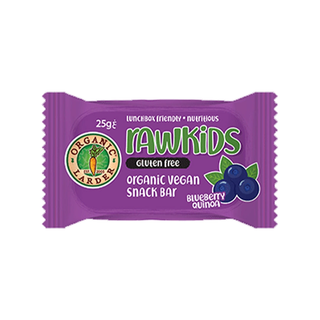 ORGANIC LARDER Rawkids Snack Bar - Blueberry Quinoa, 25g