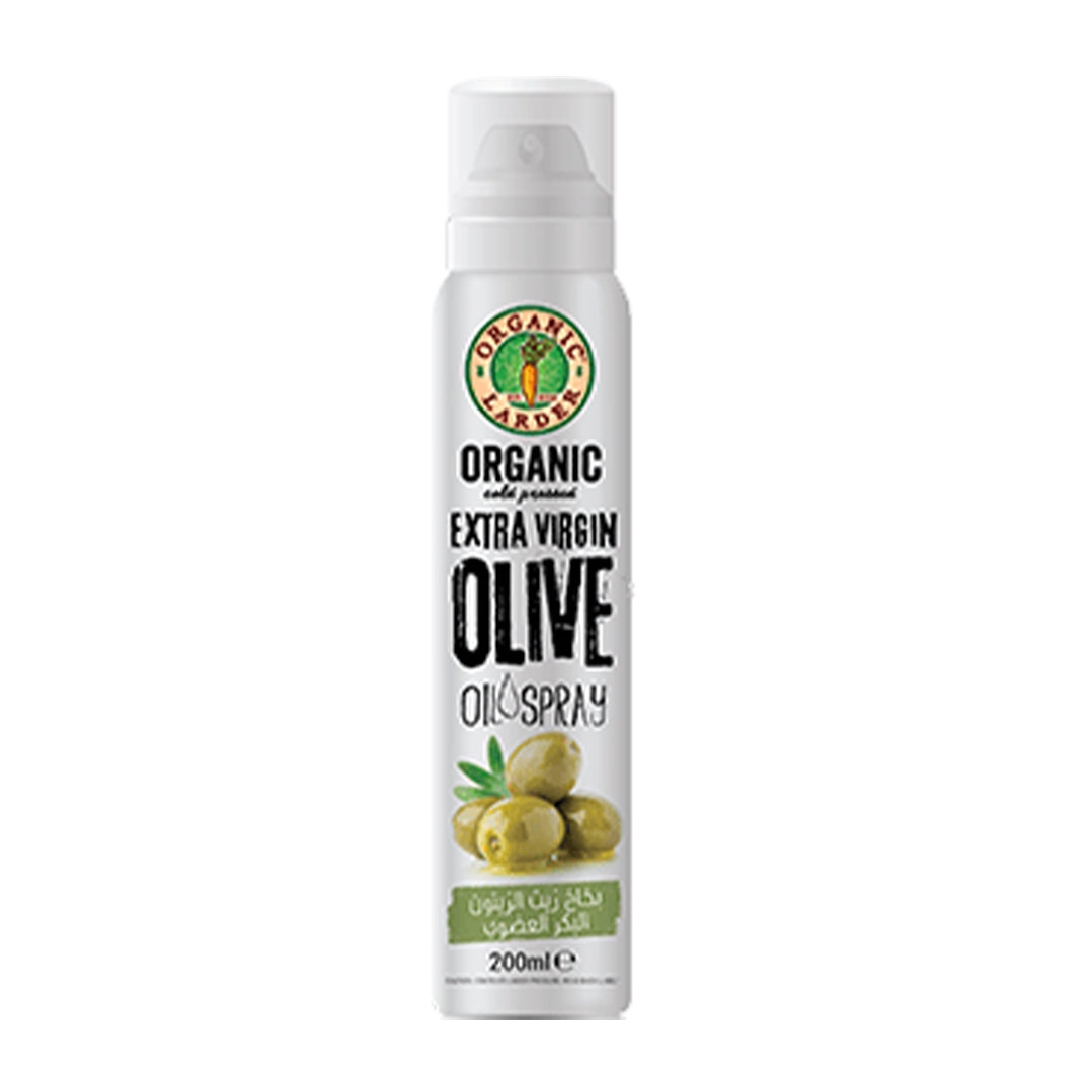ORGANIC LARDER Cold Pressed Extra Virgin Olive Oil Spray, 200ml - Organic, Vegan, Gluten Free