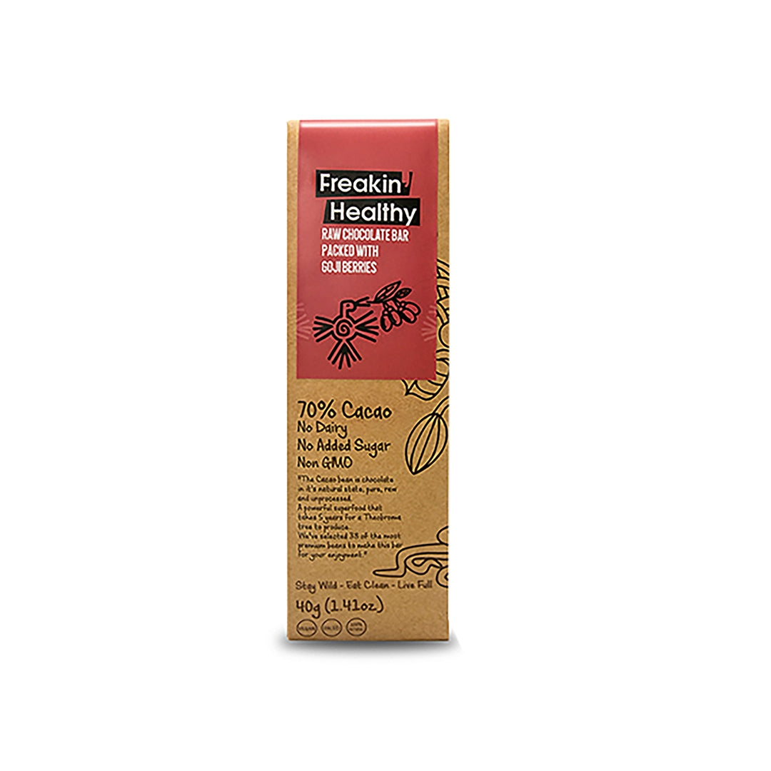 FREAKIN' HEALTHY Raw Chocolate Bar With Goji Berries, 40g